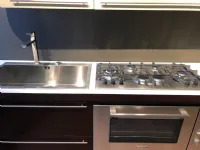 Cucina lineare in laccata opaco tortora Twin a prezzo ribassato