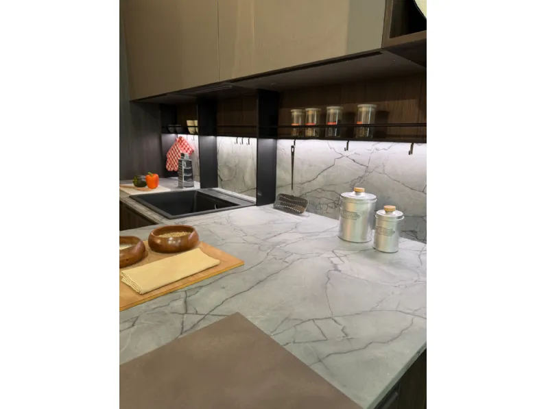 Cucina Up design  moderna noce Ar-tre ad angolo scontata 50%