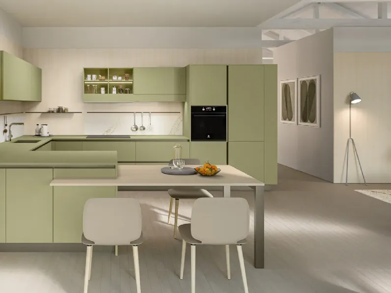 Cucina lineare in laccata modello Start time 11 ad un prezzo riservato 