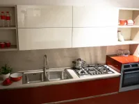 Cucina lineare moderna rossa Veneta cucine Like go a soli 4857