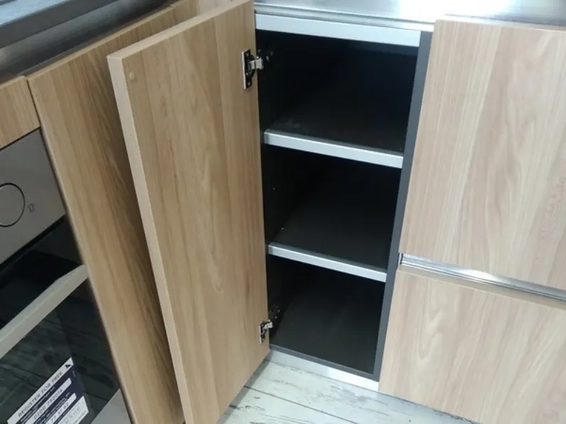 Cucina Venezia moderna rovere chiaro ad angolo Giannei