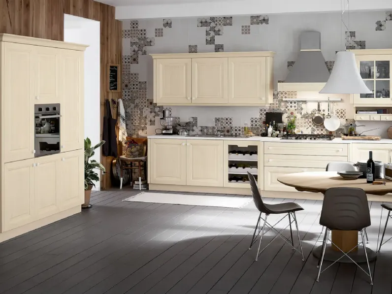 Cucina lineare in legno modello Pavese 01 ad un prezzo riservato 