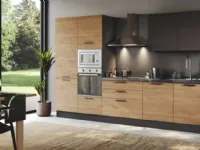 Cucina lineare in legno modello 2 in 1 ad un prezzo riservato 