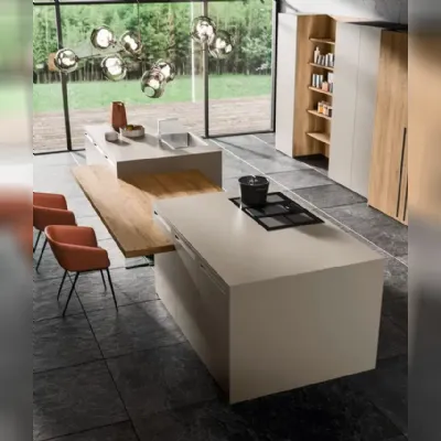 Cucina tortora moderna con isola Cucine Gentili group in Offerta Outlet