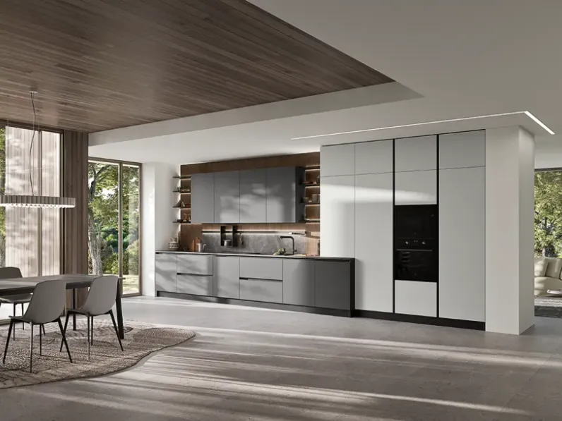 Cucina a PREZZI OUTLET in laminato opaco Ar-due -30%