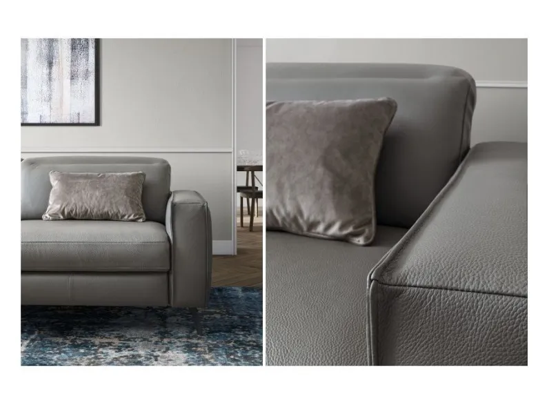 Divano in Pelle stile moderno modello Christopher scontato - 35%
