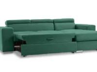 Divano angolare Divano moderno trasformabile pilatus, divano letto verde smeraldo, made in italy do Collezione esclusiva: SCONTO ESCLUSIVO