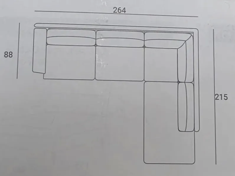 Divano Excò Detar 264 x 215 PREZZI OUTLET sconto 22%