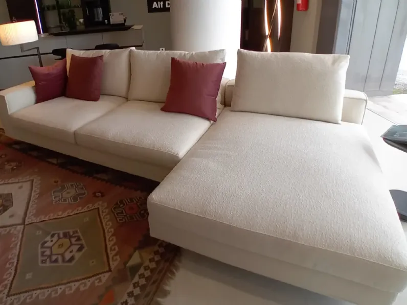 Divano con penisola freedom tessuto in piuma  Biba salotti in Offerta Outlet