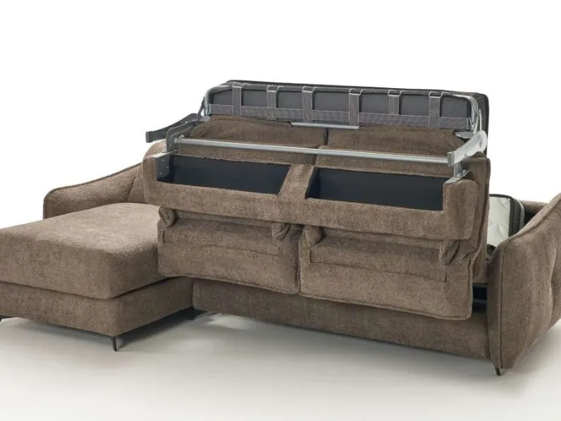 Divano letto matera con penisola Hopplà in OFFERTA - 40%
