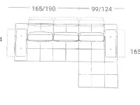 Divano Excelsior 314 x 190 di Excò in stile moderno in Offerta Outlet