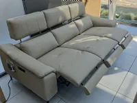Divano lineare columbus pelle in poliuretano  Nicoletti home in Offerta Outlet