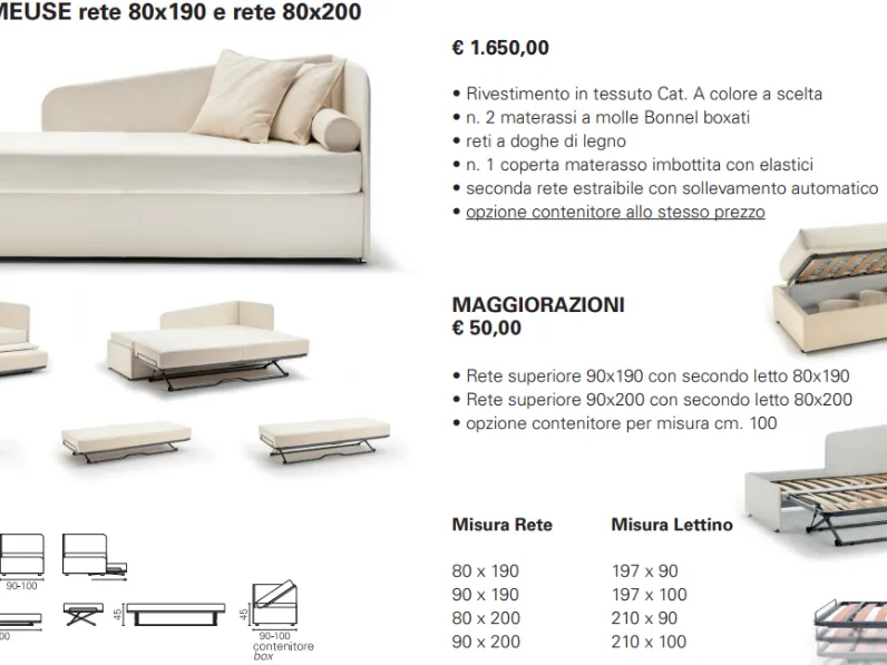 Divano Letto Dormeuse Bk salotti a 1650€