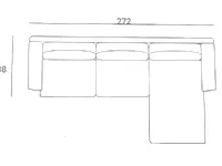 Divano Detar 272 x 155 tessuto in poliuretano  Excò in Offerta Outlet