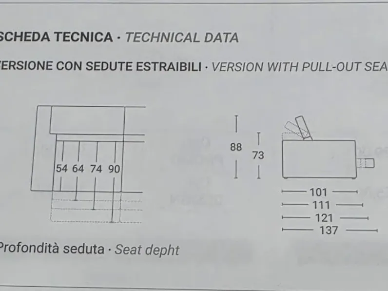 Divano Froll 215 x 137 Excò a PREZZO OUTLET scontato del 22%