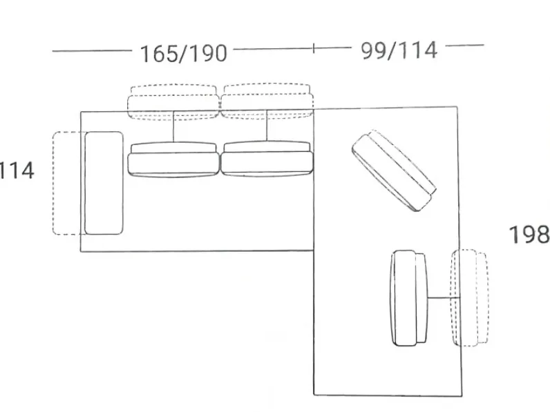 Divano design tessuto Asso 304 x 213 di Excò con sconto del - 22%