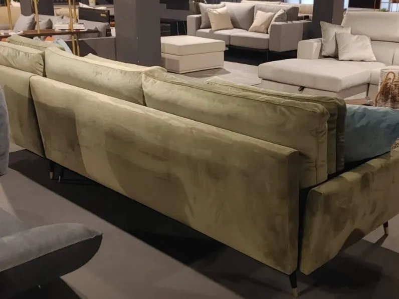 Divano con penisola Artigianale Divano barlow by domingo salotti PREZZI OUTLET sconto 50%