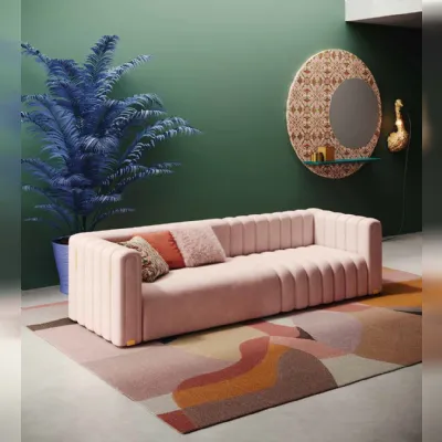 Divano Luxury sofa scamosciato tessuto in poliuretano  Md work a prezzo scontato