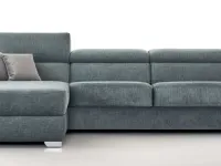 Divano letto roma con penisola tessuto in poliuretano  Hopplà in Offerta Outlet