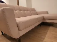 Divano 2 posti con chaise longue in pelle Artigianale in OFFERTA - 50%