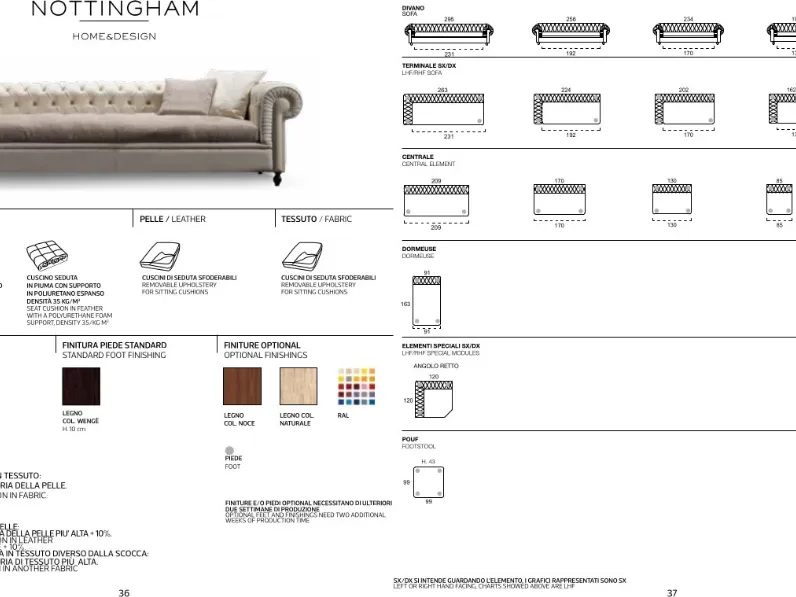 Divano Nottingham di Rosini in stile classico a prezzo Outlet