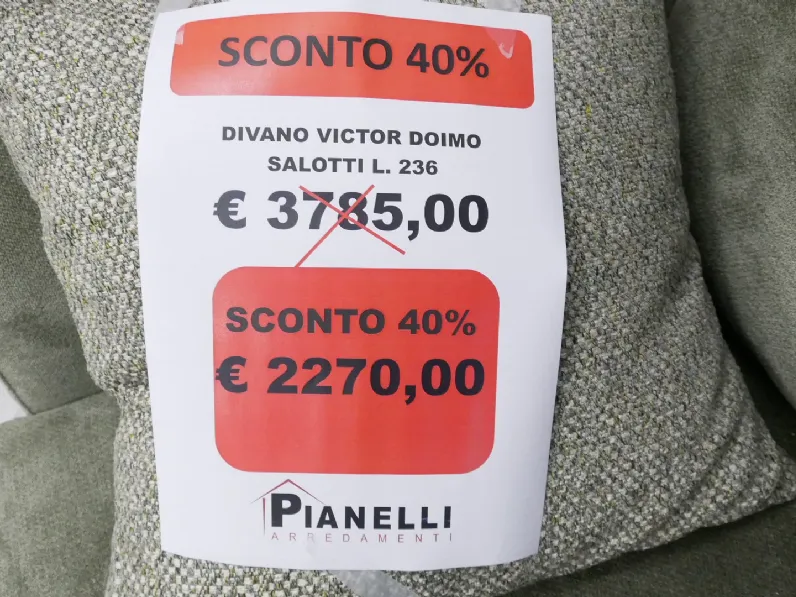 Divano Doimo salotti Victor PREZZI OUTLET sconto 40%