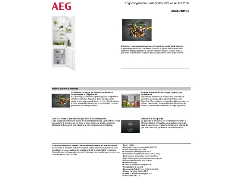Frigorifero Frigo aeg osc5d181es a marchio Aeg scontato