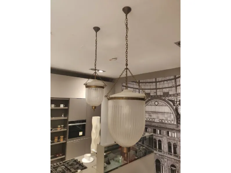 Lampada Coppia lampadaio a campana in vetro Artigianale in OFFERTA OUTLET