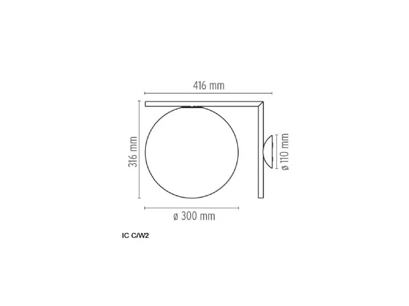 Lampada da parete Ic c/w2  Flos in Offerta Outlet 