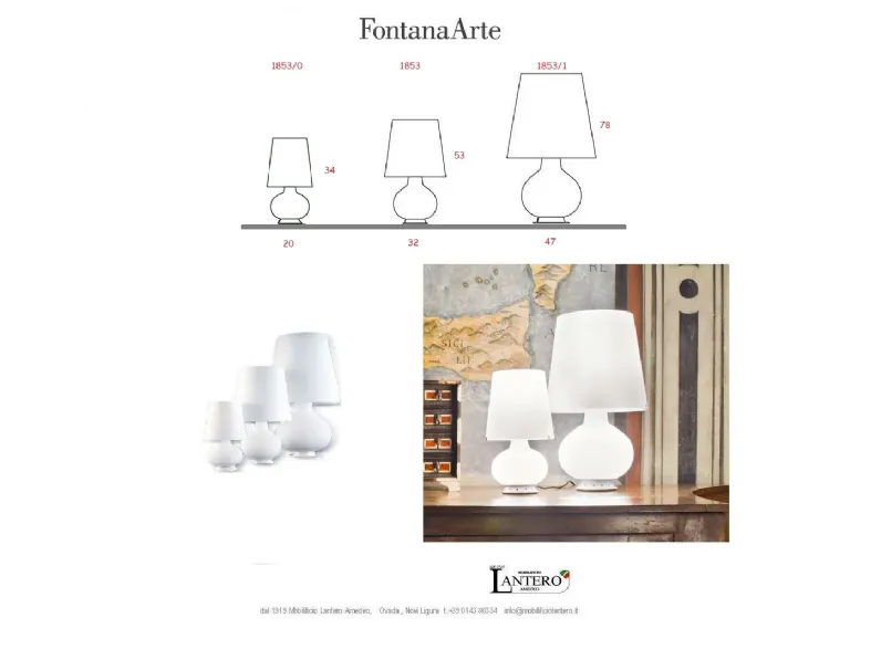 Lampada Art. 1853 fontana arte Fontana arte in OFFERTA OUTLET