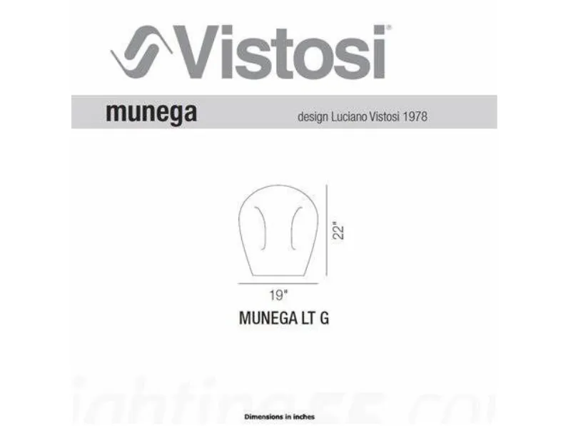 Lampada Munega Vistosi a prezzo Outlet. Acquista ora!