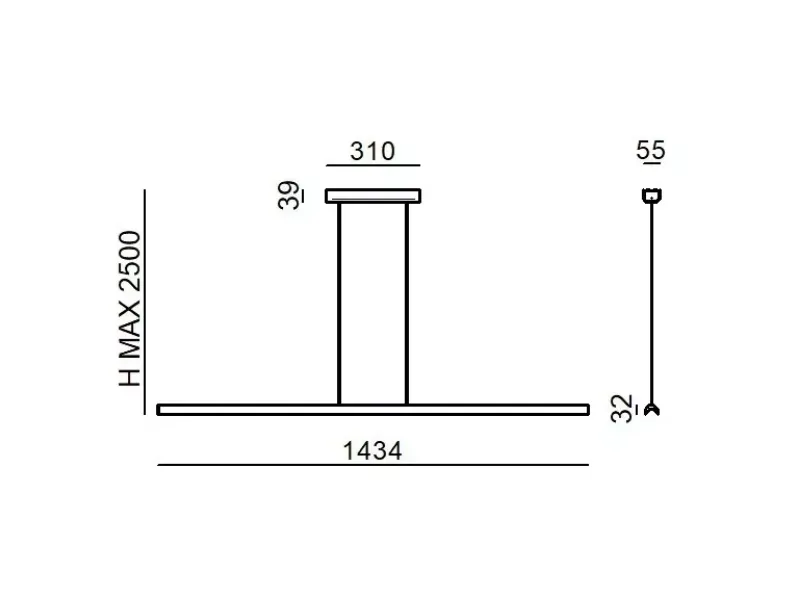 A sospensione Linea light Halfpipe 2 sospensione led 38w stile Moderna con forte sconto