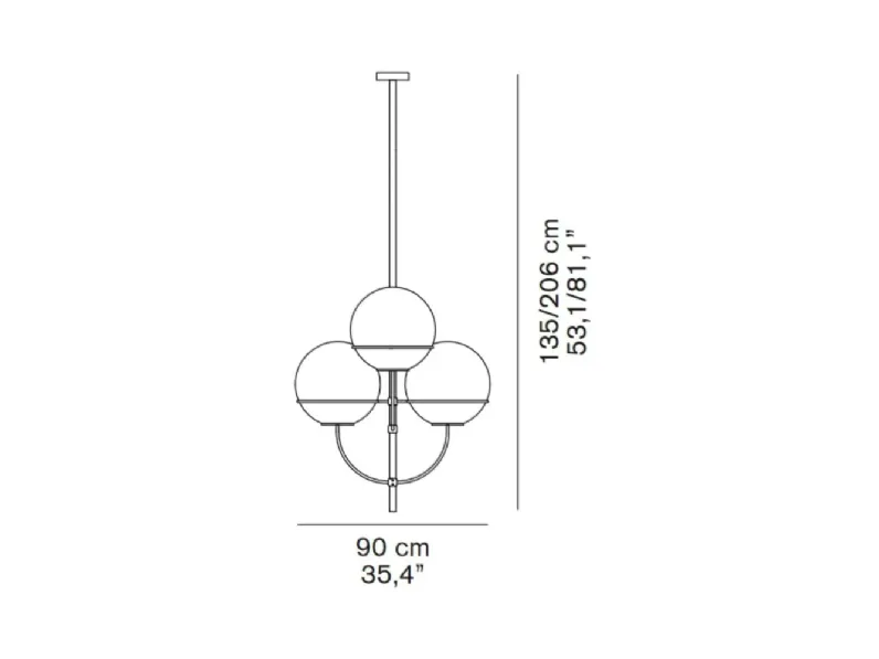 A sospensione Lyndon 450 O-luce a prezzo Outlet 
