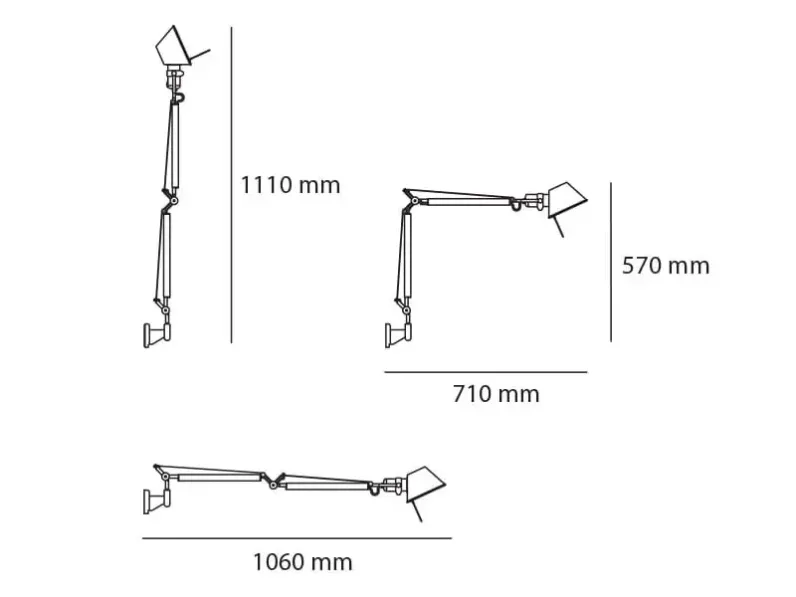 Da parete applique in metallo Tolomeo da parete artemide Collezione esclusiva a prezzo Outlet