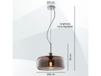 Lampada Muse leolux sospensione vetro fume' Collezione esclusiva in OFFERTA OUTLET
