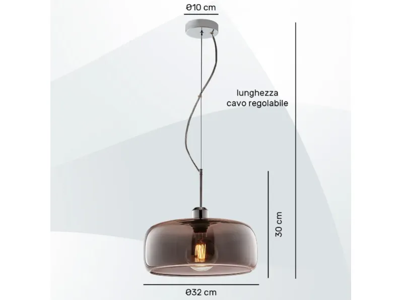 Lampada Muse leolux sospensione vetro fume' Collezione esclusiva in OFFERTA OUTLET