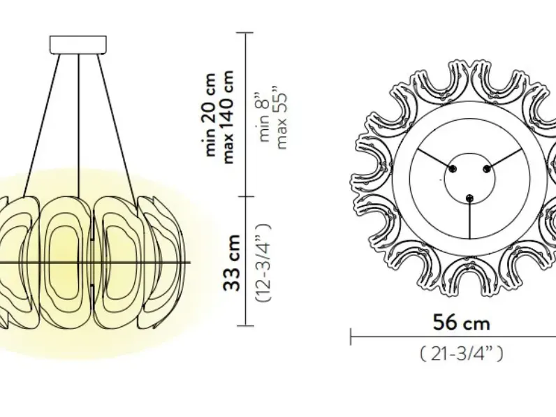 A sospensione Slamp Fiordlys slamp sospensione led  36w Oro con forte sconto