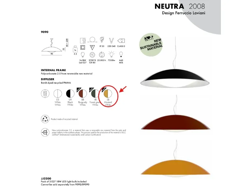 A sospensione stile Moderna Neutra Kartell in offerta