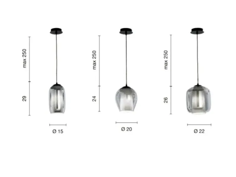 A sospensione stile Design Lampada sospesa ondaluce bonnie Ondaluce in saldo