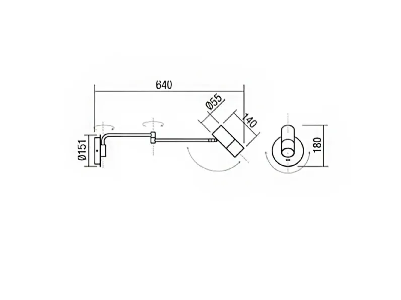 Lampada Pivot redo applique led orientabile Collezione esclusiva in OFFERTA OUTLET