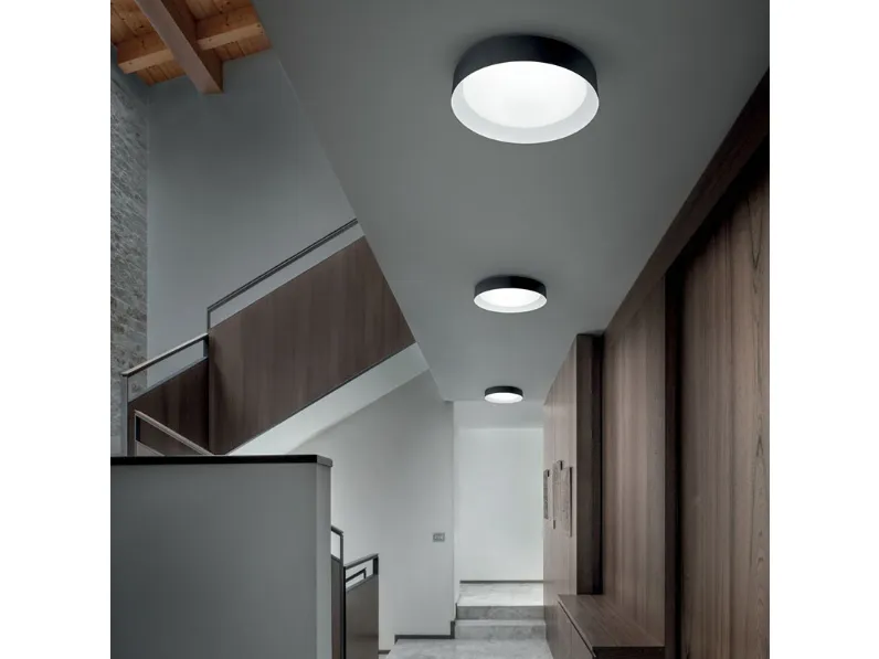 Da soffitto plafoniera Linea light 8294  crew 2  plafonierfa led  Nero in offerta