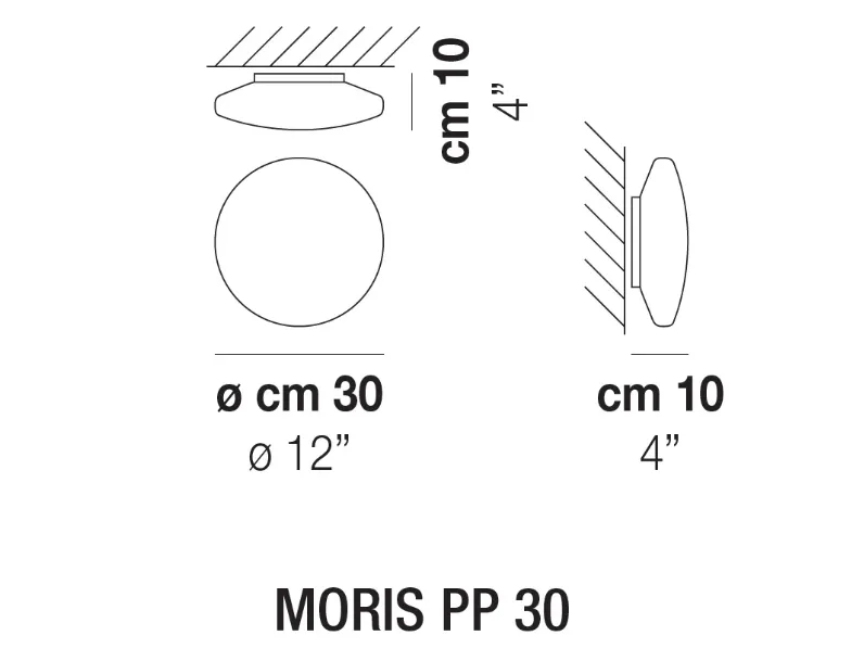 Da soffitto plafoniera Moris pp30 plafoniera in verto soffiato Vistosi con uno sconto esclusivo