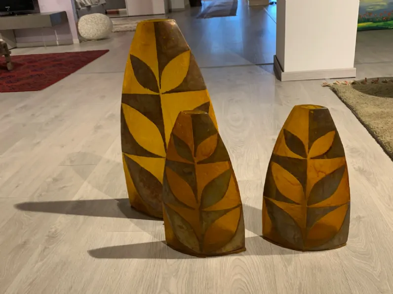 Da tavolo Artigianale Tris lampade in resina  Arancio con forte sconto