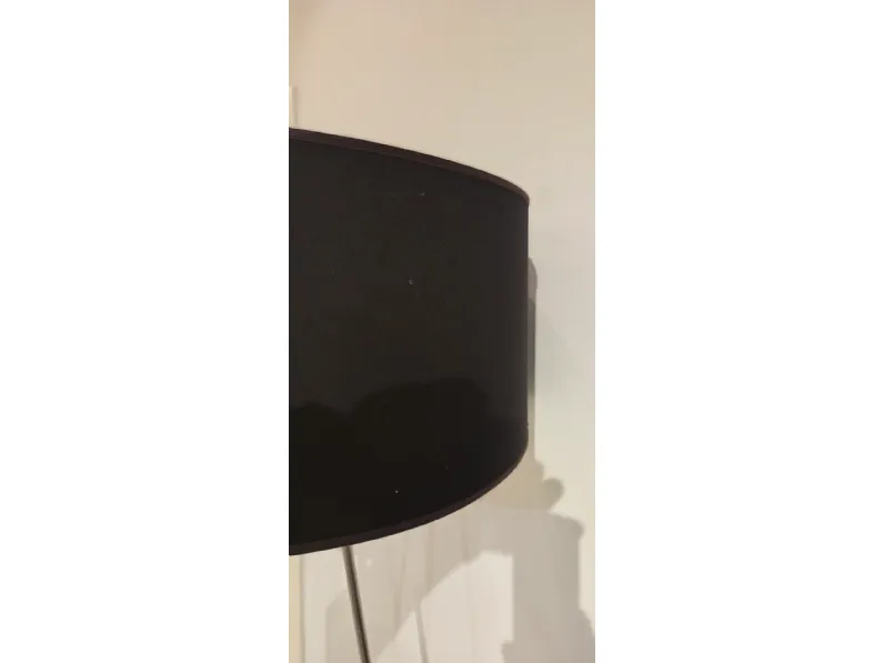 Da terra Lampada terra acciaio e tessuto nero  Sillux in Offerta Outlet 