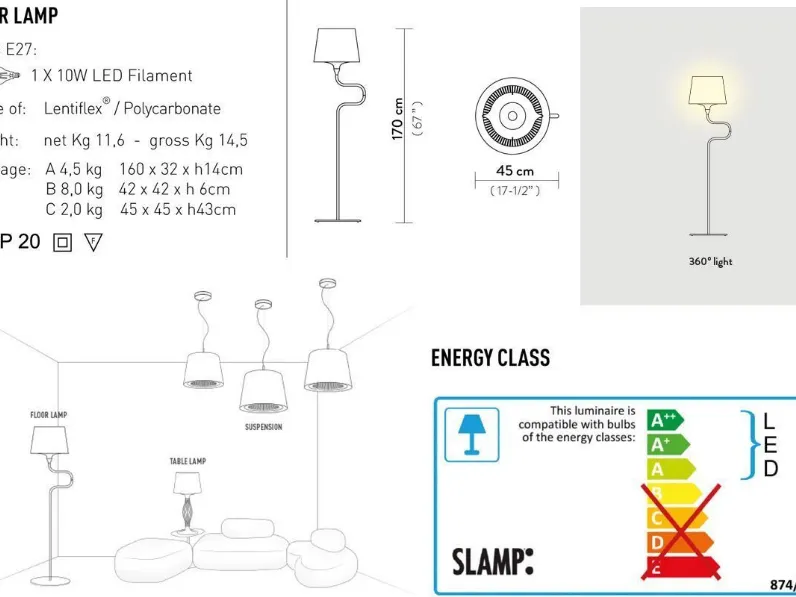 Da terra in metallo Liza Slamp a prezzo Outlet
