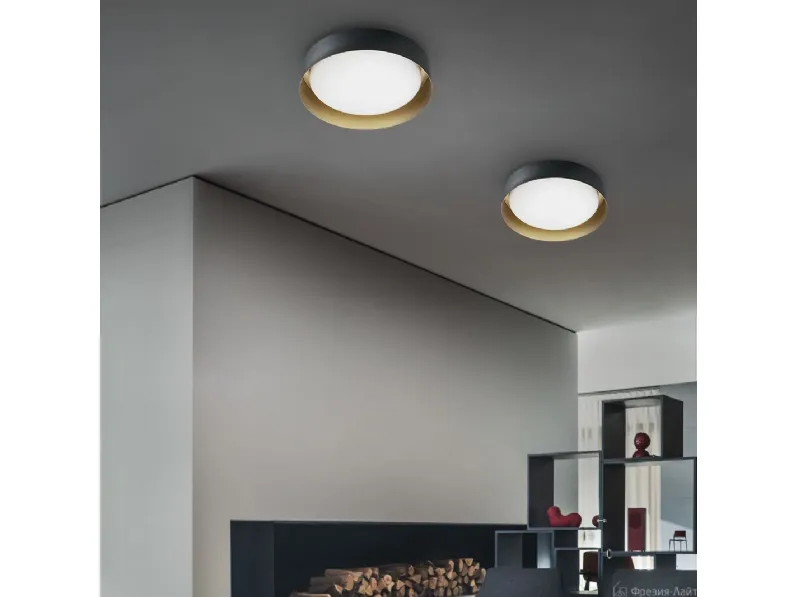 Da soffitto plafoniera Linea light 8302 crew 2 plafoniera led Nero in offerta