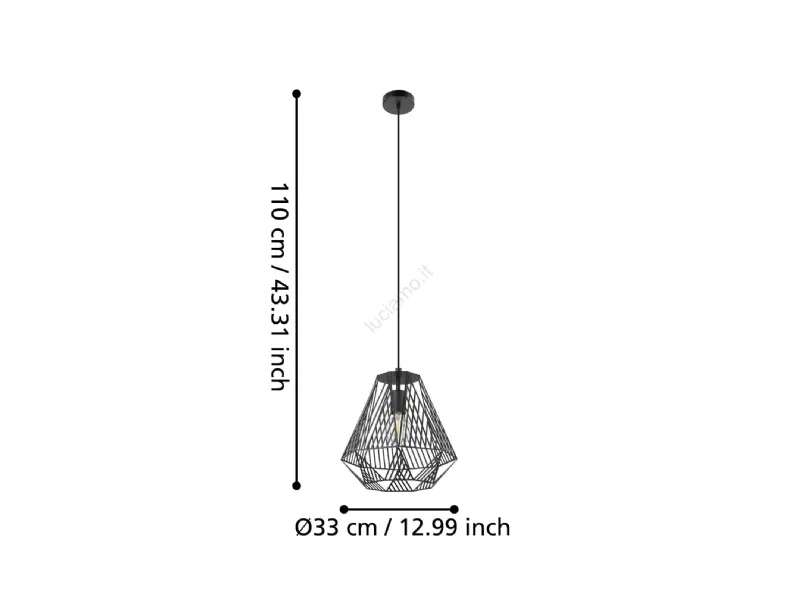 A sospensione Collezione esclusiva Stype 43692 sospensione redo Nero a prezzi convenienti