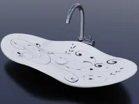 Lavabo in Solid surface modello Fazzoletto oval decor a marchio Mya design con forte sconto