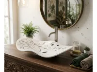 Lavabo in Solid surface modello Fazzoletto oval decor a marchio Mya design con forte sconto