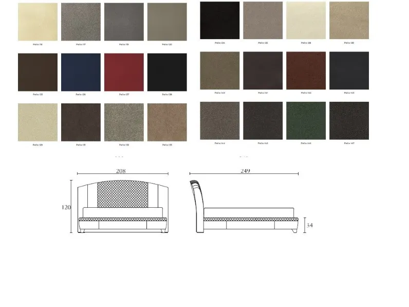 Letto classico Letto luxury in pelle Md work con un ribasso del 30%